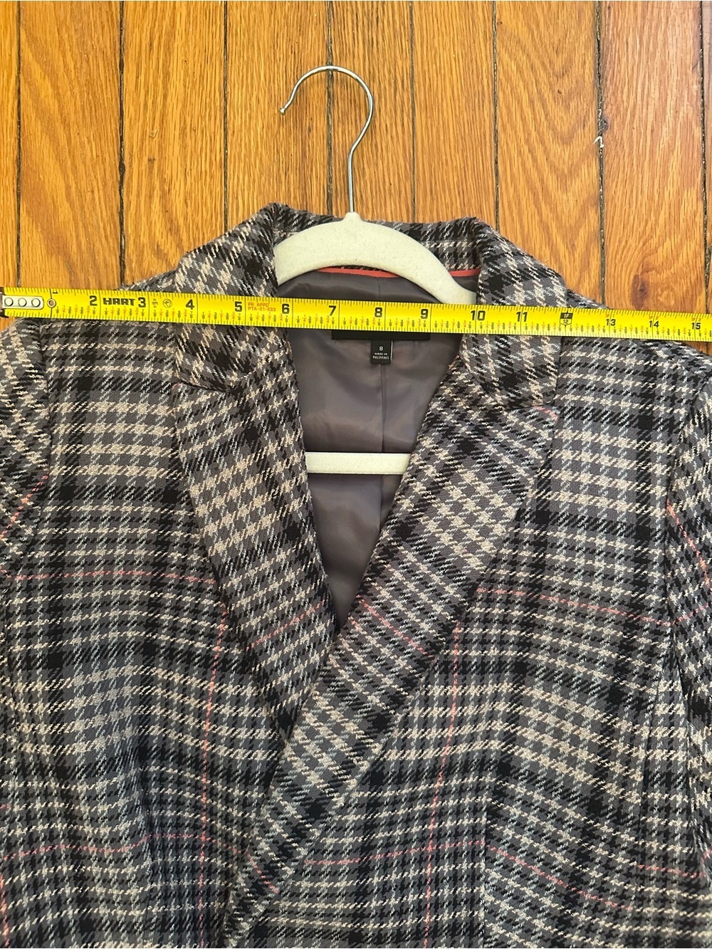 Talbots Women's Oversized Plaid Preppy Blazer in Sage, Black and Pink Size 8 - Picture 10 of 12